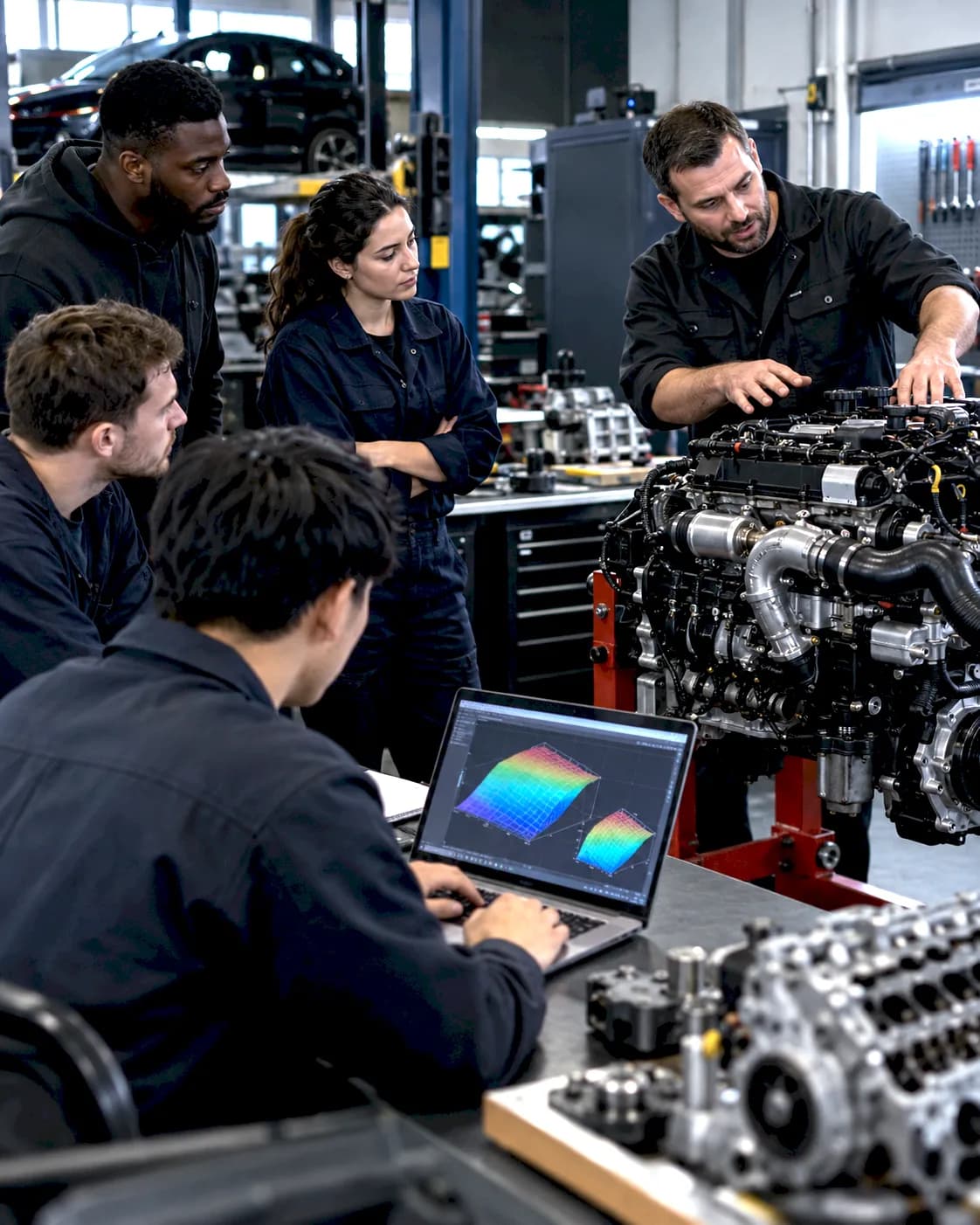 Engine workshop lesson in progress