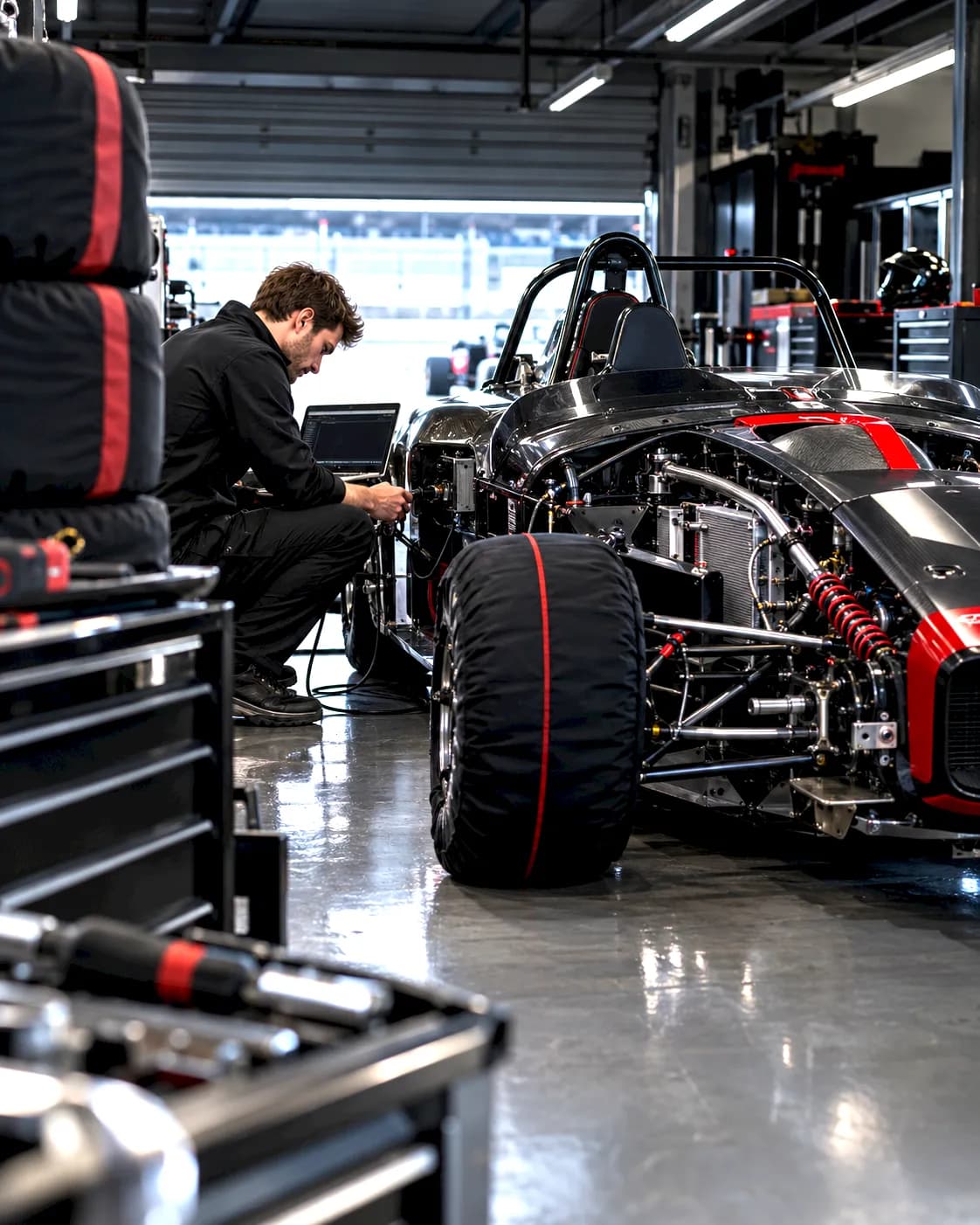 Pit garage race car diagnostics