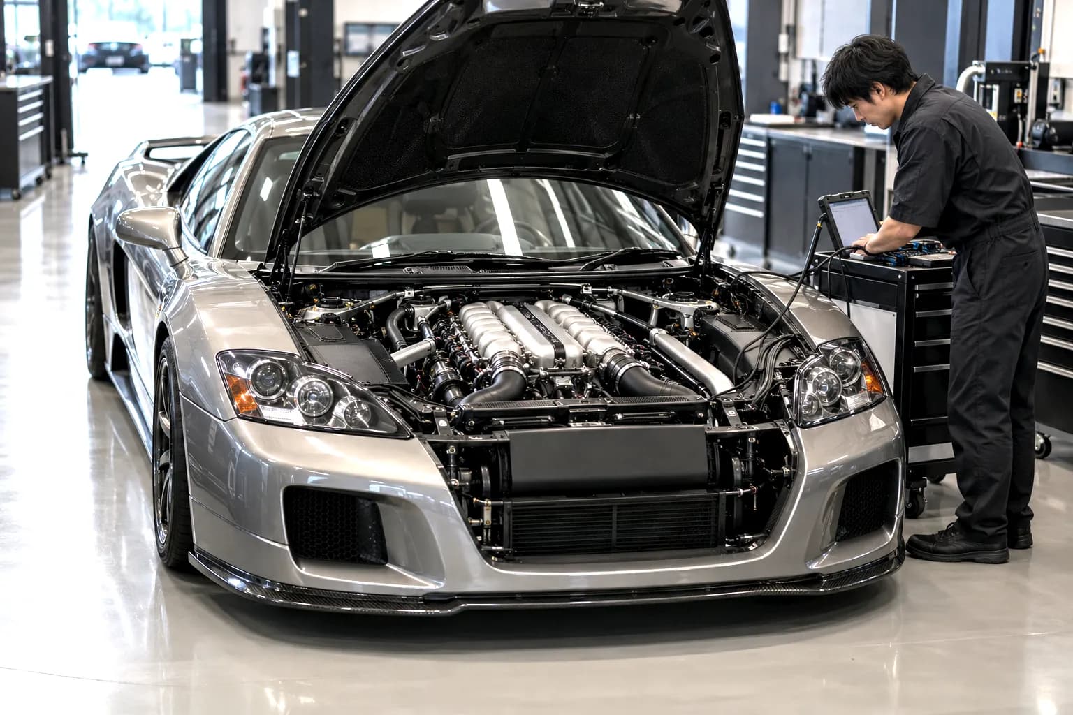 Japanese car under service