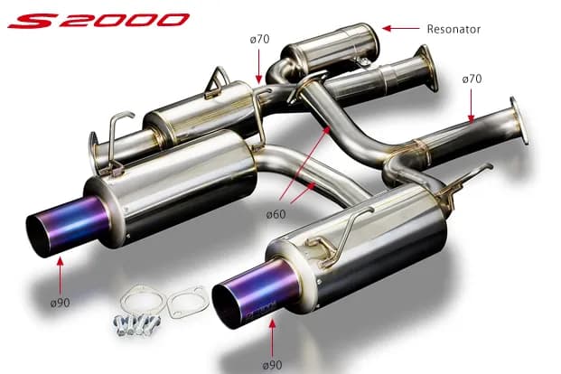 S2000 Toda Racing 70mm Exhaust V2 With Resonator, image 1 of 1